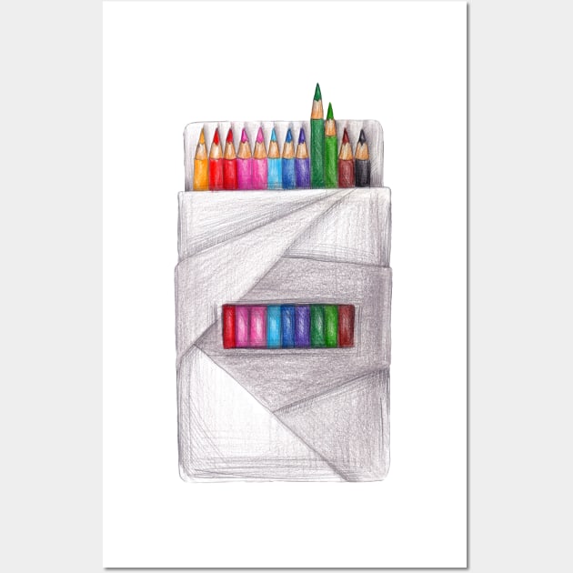 box of crayons. color pencil Wall Art by lisenok